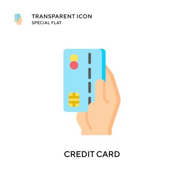 Kredi kartı vektör simgesi. Düz çizim. EPS 10 vektörü.