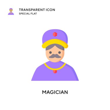 Sihirbaz vektör simgesi. Düz çizim. EPS 10 vektörü.