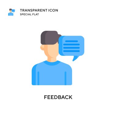 Geri besleme vektör simgesi. Düz çizim. EPS 10 vektörü.