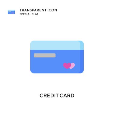 Kredi kartı vektör simgesi. Düz çizim. EPS 10 vektörü.