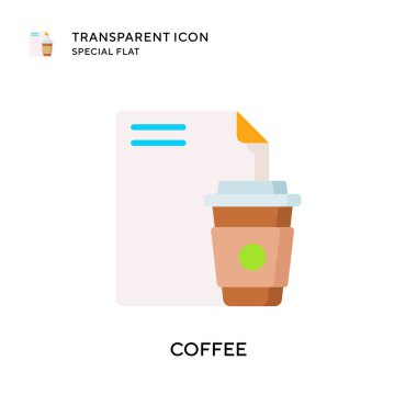 Kahve vektörü ikonu. Düz çizim. EPS 10 vektörü.