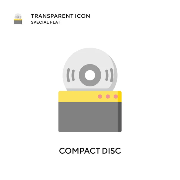 Ícone Vetorial Disco Compacto Ilustração Estilo Plano Vetor Eps — Vetor de Stock