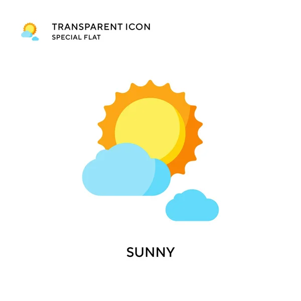 Icône Vectorielle Ensoleillée Illustration Style Plat Vecteur Eps — Image vectorielle
