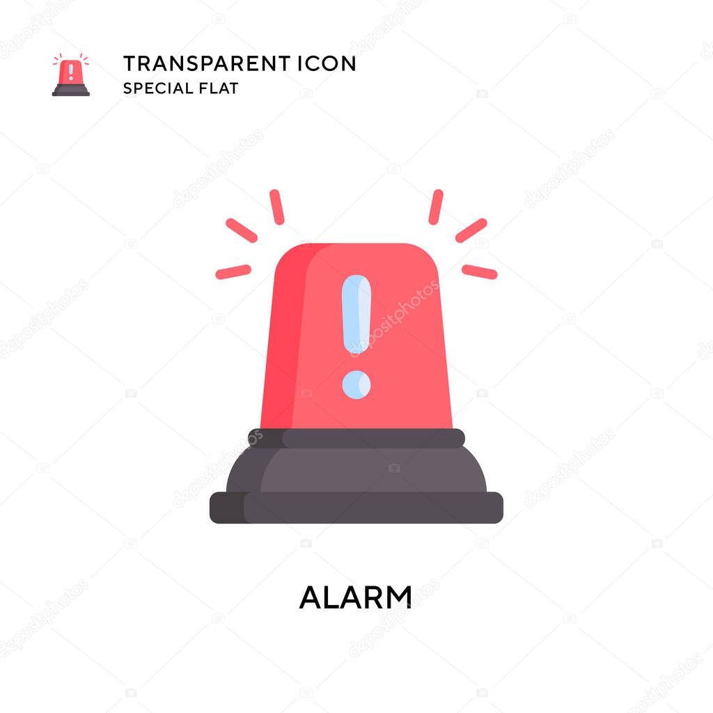 Alarm vector icon. Flat style illustration. EPS 10 vector.