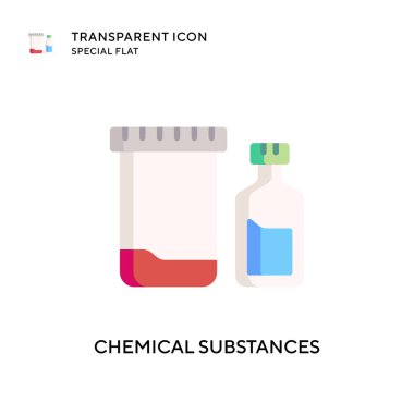 Kimyasal maddeler vektör ikonu. Düz çizim. EPS 10 vektörü.
