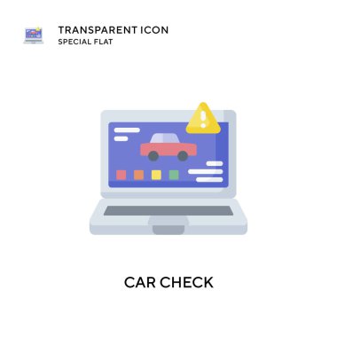 Araba kontrol vektör simgesi. Düz çizim. EPS 10 vektörü.