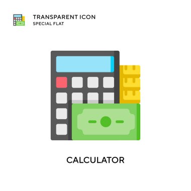 Hesap makinesi vektör simgesi. Düz çizim. EPS 10 vektörü.