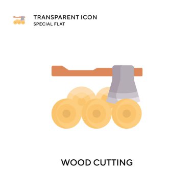 Tahta kesme vektör simgesi. Düz çizim. EPS 10 vektörü.