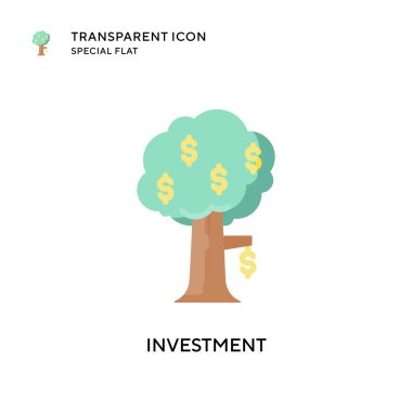 Yatırım vektör simgesi. Düz çizim. EPS 10 vektörü.
