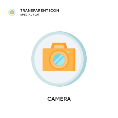 Kamera vektör simgesi. Düz çizim. EPS 10 vektörü.