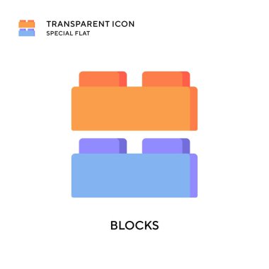 Bloklar vektör simgesi. Düz çizim. EPS 10 vektörü.