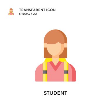 Öğrenci vektör simgesi. Düz çizim. EPS 10 vektörü.