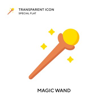 Sihirli değnek vektör simgesi. Düz çizim. EPS 10 vektörü.