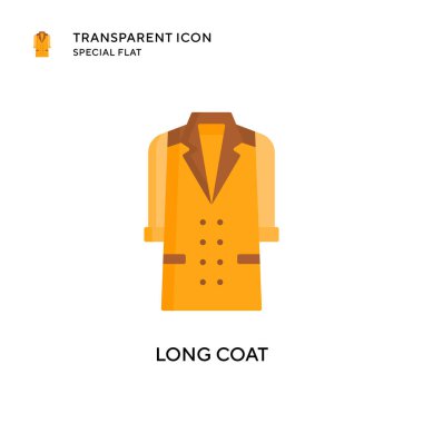 Uzun palto vektör simgesi. Düz çizim. EPS 10 vektörü.