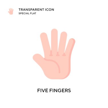 Beş parmak vektör simgesi. Düz çizim. EPS 10 vektörü.