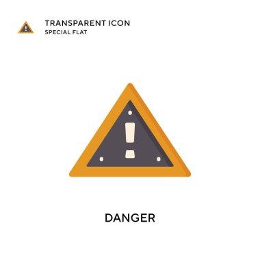 Tehlike vektör simgesi. Düz çizim. EPS 10 vektörü.