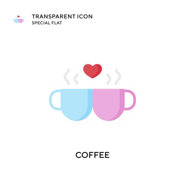 Kahve vektörü ikonu. Düz çizim. EPS 10 vektörü.