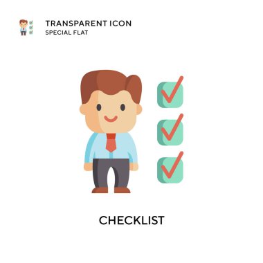 Kontrol listesi vektör simgesi. Düz çizim. EPS 10 vektörü.