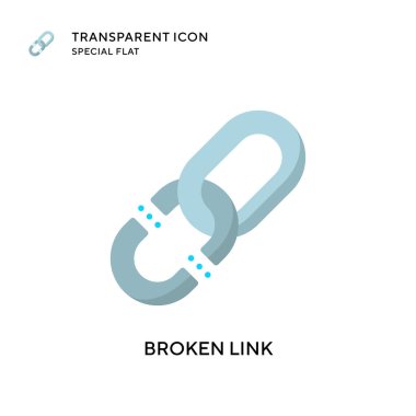 Kırık bağlantı vektör simgesi. Düz çizim. EPS 10 vektörü.