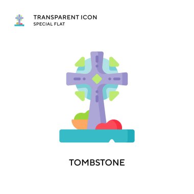 Tombstone vektör simgesi. Düz çizim. EPS 10 vektörü.