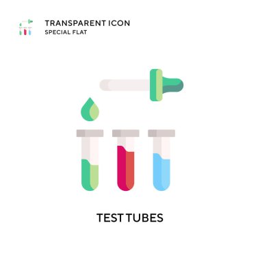 Test tüpleri vektör simgesi. Düz çizim. EPS 10 vektörü.