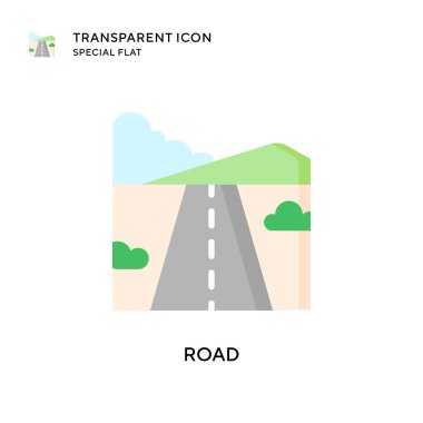 Yol vektör simgesi. Düz çizim. EPS 10 vektörü.