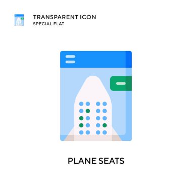 Uçak koltukları vektör simgesi. Düz çizim. EPS 10 vektörü.