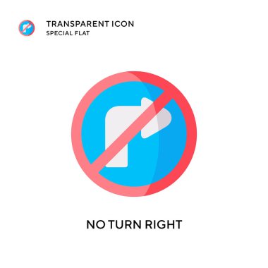 Sağa dönüş vektörü simgesi yok. Düz çizim. EPS 10 vektörü.