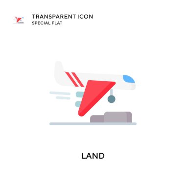 İniş vektörü simgesi. Düz çizim. EPS 10 vektörü.