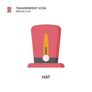 Şapka vektör simgesi. Düz çizim. EPS 10 vektörü.