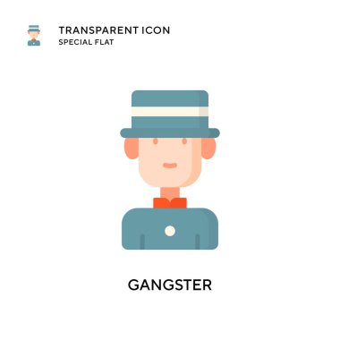 Gangster vektör simgesi. Düz çizim. EPS 10 vektörü.