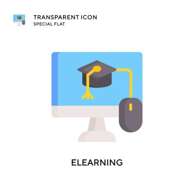 Elearning vektör simgesi. Düz çizim. EPS 10 vektörü.