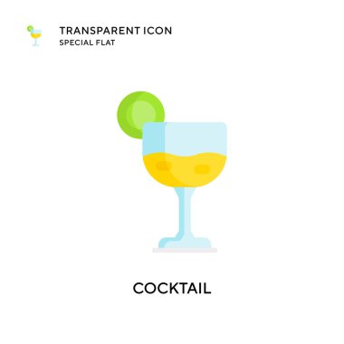 Kokteyl vektör simgesi. Düz çizim. EPS 10 vektörü.