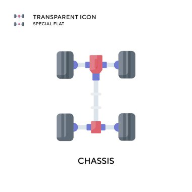 Chassis vektör simgesi. Düz çizim. EPS 10 vektörü.