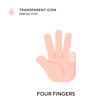 Dört parmak vektör simgesi. Düz çizim. EPS 10 vektörü.