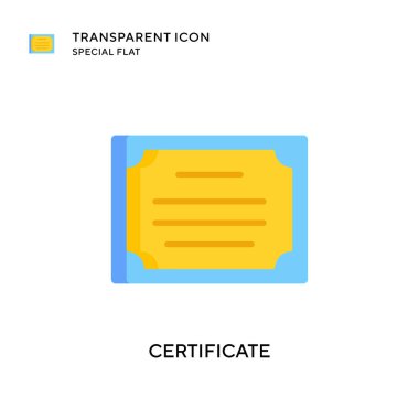 Sertifika vektör simgesi. Düz çizim. EPS 10 vektörü.