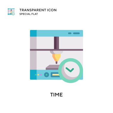 Zaman vektör simgesi. Düz çizim. EPS 10 vektörü.