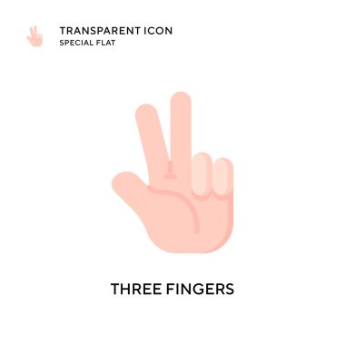 Üç parmak vektör simgesi. Düz çizim. EPS 10 vektörü.