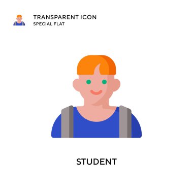 Öğrenci vektör simgesi. Düz çizim. EPS 10 vektörü.
