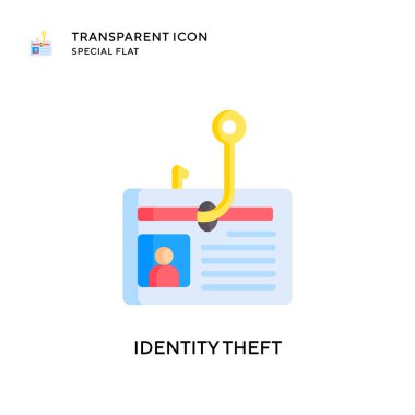 Kimlik hırsızlığı vektör simgesi. Düz çizim. EPS 10 vektörü.