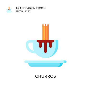 Churros vektör ikonu. Düz çizim. EPS 10 vektörü.