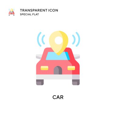 Araba vektör simgesi. Düz çizim. EPS 10 vektörü.