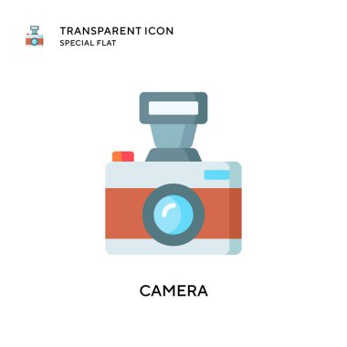 Kamera vektör simgesi. Düz çizim. EPS 10 vektörü.