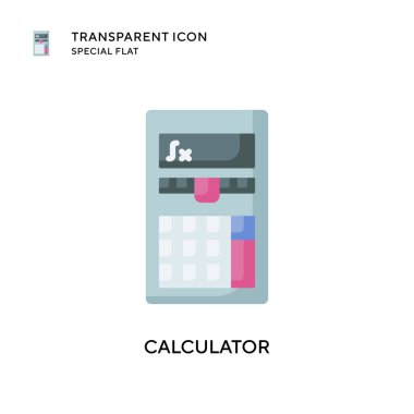Hesap makinesi vektör simgesi. Düz çizim. EPS 10 vektörü.