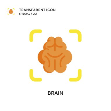Beyin vektör simgesi. Düz çizim. EPS 10 vektörü.