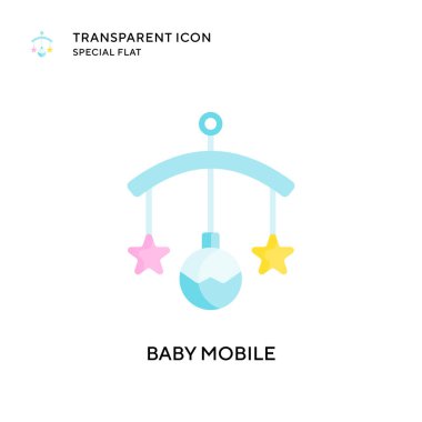 Bebek mobil vektör simgesi. Düz çizim. EPS 10 vektörü.