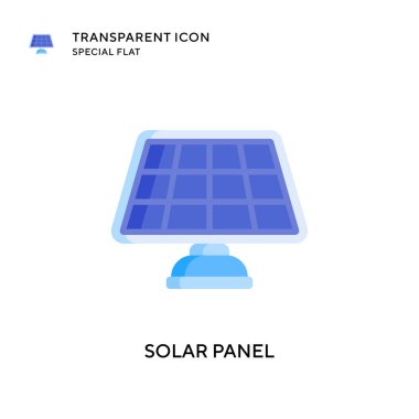Güneş paneli vektör simgesi. Düz çizim. EPS 10 vektörü.