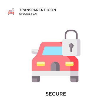 Güvenli vektör simgesi. Düz çizim. EPS 10 vektörü.