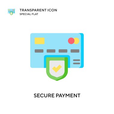 Güvenli ödeme vektör simgesi. Düz çizim. EPS 10 vektörü.