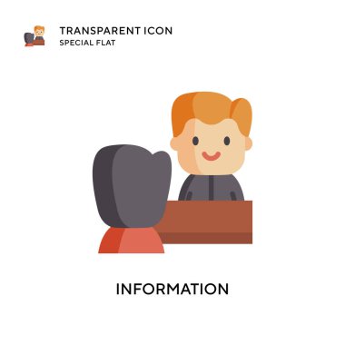 Bilgi vektör simgesi. Düz çizim. EPS 10 vektörü.